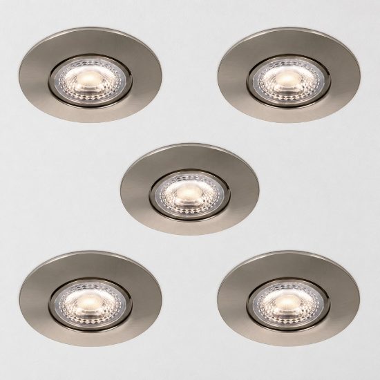Eglo gedrez set 5 faretti da incasso per cartongesso led 5x4,9w cct 2700k 6500k foro 6,8cm nichel opaco