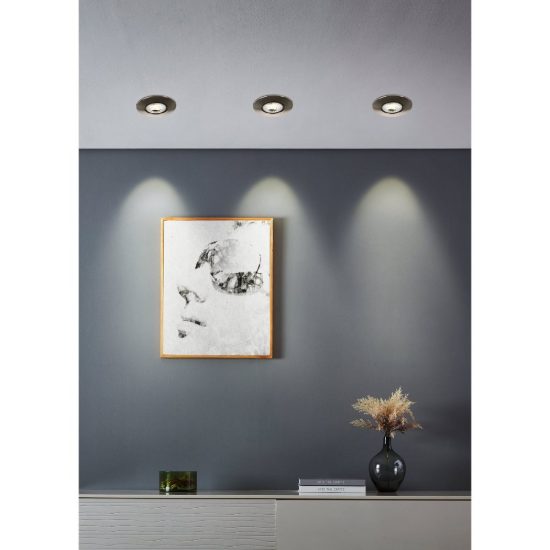 Eglo gedrez set 10 faretti da incasso per cartongesso led 10x4,9w cct 2700k 6500k foro 6,8cm nichel opaco