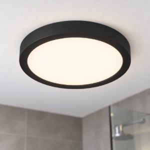 Eglo fueva 5 plafoniera led 20,5w 4000k 28,5cm ip44 moderna rotonda nera