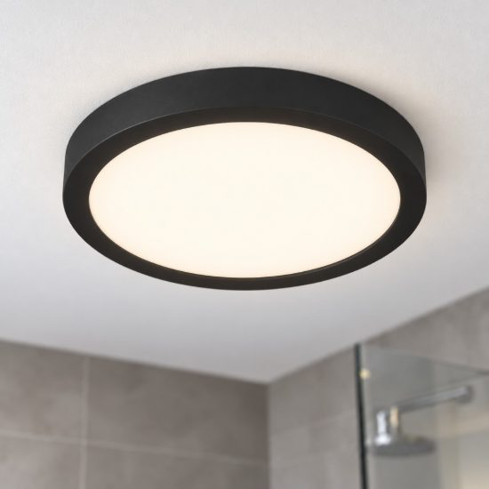 Eglo fueva 5 plafoniera led 20,5w 4000k 28,5cm ip44 moderna rotonda nera
