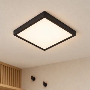 Eglo fueva 5 plafoniera led 20,5w 4000k 28,5cm ip44 moderna quadrata nera