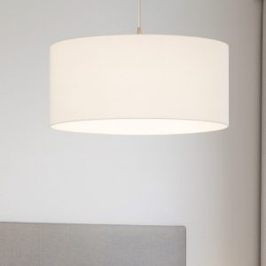 Lampadario per camera da letto cilindro tessuto bianco eglo pasteri