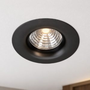 Eglo saliceto faretto da incasso per cartongesso led 6,4w 4000k foro 6,8cm nero
