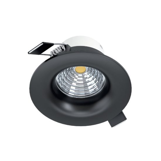 Eglo saliceto faretto da incasso per cartongesso led 6,4w 4000k foro 6,8cm nero