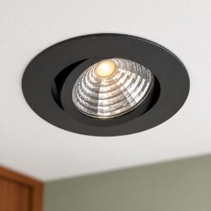Eglo saliceto faretto da incasso per cartongesso orientabile led 6,4w 4000k foro 6,8cm nero
