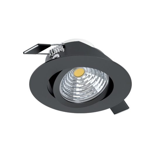 Eglo saliceto faretto da incasso per cartongesso orientabile led 6,4w 4000k foro 6,8cm nero