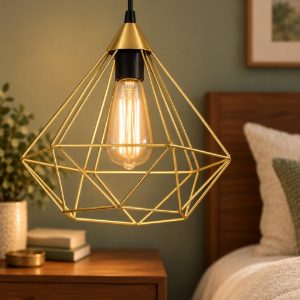 Eglo tarbes lampadario a sospensione 33cm moderno per ingresso ottone spazzolato