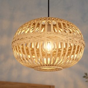 Eglo amsfield lampadario a sospensione per camera da letto marrone legno