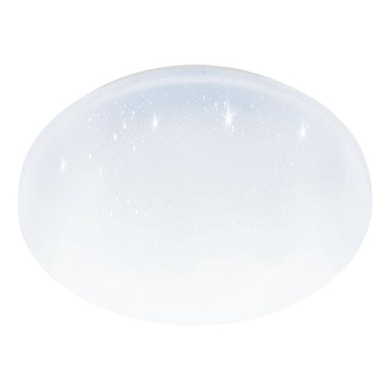 Eglo pogliola e plafoniera led 15w 3000k 31cm moderna bianca effetto cristallo