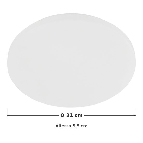 Eglo pogliola e plafoniera led 15w 3000k 31cm moderna bianca