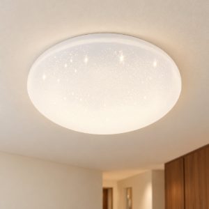 Eglo pogliola e plafoniera led 15,6w 4000k 31cm moderna bianca effetto cristallo