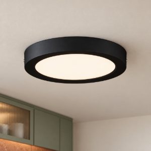 Eglo idun e plafoniera led 18,5w 3000k 22,5cm moderna rotonda nera