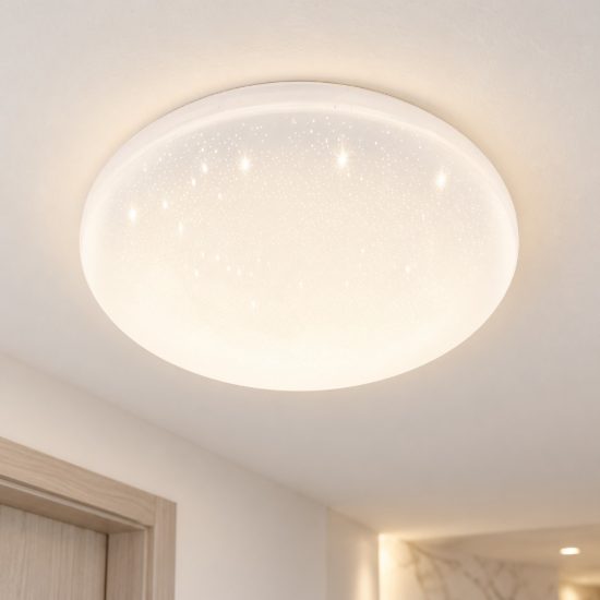 Eglo pogliola e plafoniera led 11w 3000k 26cm moderna bianca effetto cristallo
