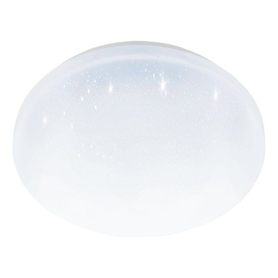 Eglo pogliola e plafoniera led 11w 3000k 26cm moderna bianca effetto cristallo