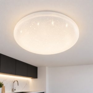 Eglo pogliola e plafoniera led 10w 4000k 26cm moderna bianca effetto cristallo