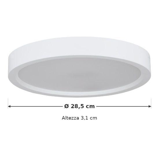 Eglo idun e plafoniera led 17w 3000k 28,5cm moderna rotonda bianca