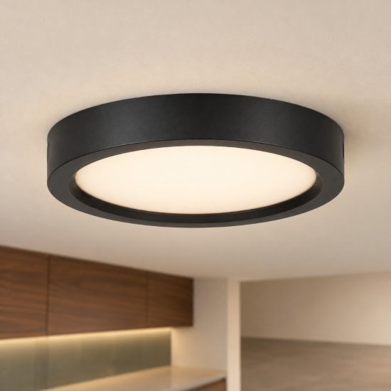 Eglo idun e plafoniera led 14w 3000k 21cm moderna rotonda nera
