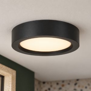 Eglo idun e plafoniera led 12w 4000k 16cm moderna rotonda nera