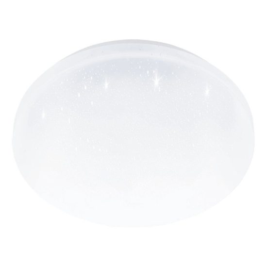 Eglo pogliola e plafoniera led 12w 3000k 26cm ip44 per bagno moderna bianca effetto cristallo