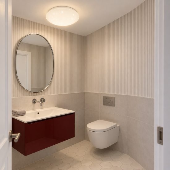 Eglo pogliola e plafoniera led 12w 4000k 26cm ip44 per bagno moderna bianca effetto cristallo