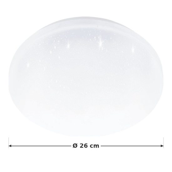 Eglo pogliola e plafoniera led 12w 4000k 26cm ip44 per bagno moderna bianca effetto cristallo