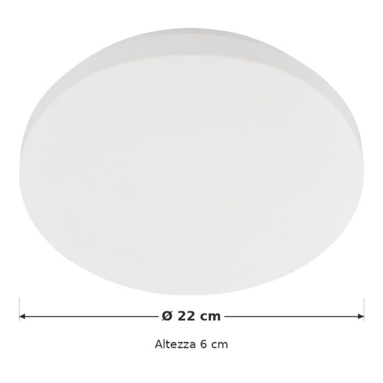 Eglo pogliola e plafoniera led 8w 3000k 22cm moderna bianca