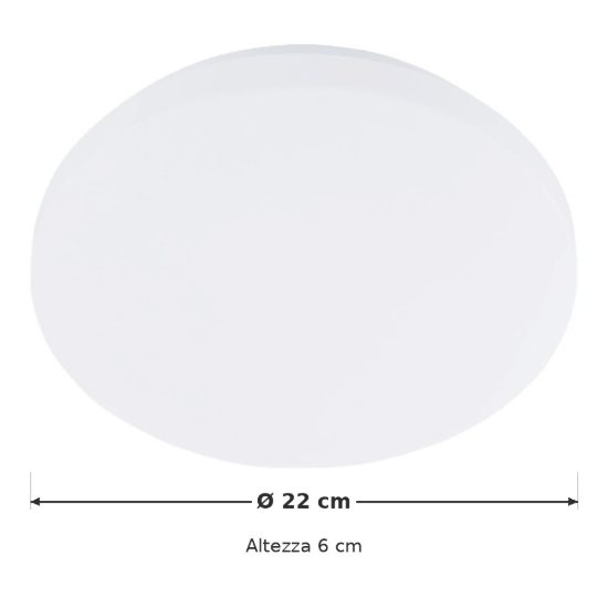 Eglo pogliola e plafoniera led 8w 4000k 22cm moderna bianca