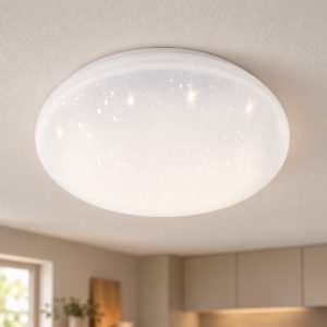 Eglo pogliola e plafoniera led 8w 3000k 22cm moderna bianca effetto cristallo