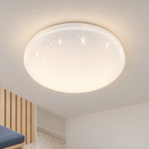 Eglo pogliola e plafoniera led 8w 4000k 22cm moderna bianca effetto cristallo