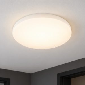 Eglo pogliola e plafoniera led 18w 3000k 31cm moderna bianca con sensore di movimento