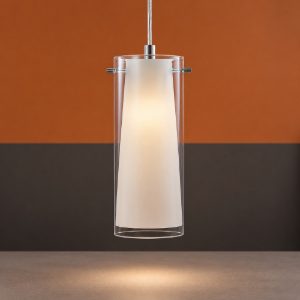 Pinto eglo lampada a sospensione per comodino camera da letto moderna doppio vetro