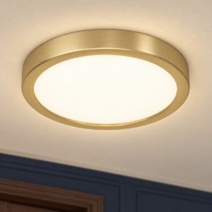 Eglo fueva 5 plafoniera led 17w 3000k 21cm moderna rotonda ottone