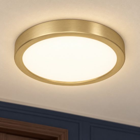 Eglo fueva 5 plafoniera led 17w 3000k 21cm moderna rotonda ottone