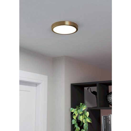 Eglo fueva 5 plafoniera led 17w 3000k 21cm moderna rotonda ottone
