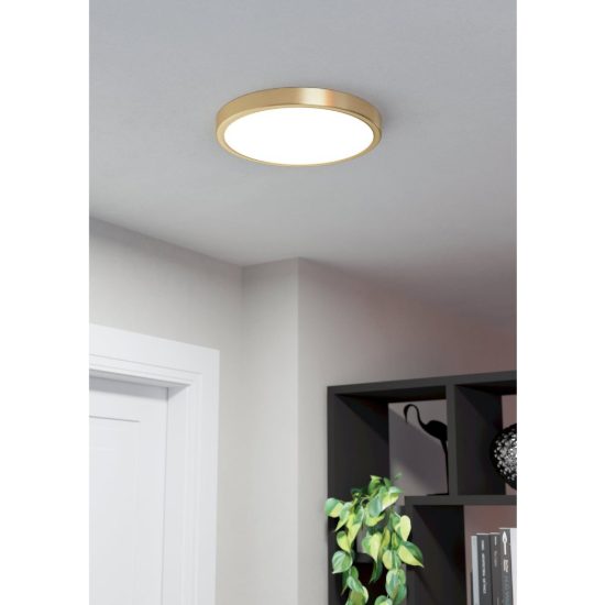 Eglo fueva 5 plafoniera led 20,5w 3000k 28,5cm moderna rotonda ottone