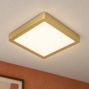 Eglo fueva 5 plafoniera led 17w 3000k 21cm moderna quadrata ottone