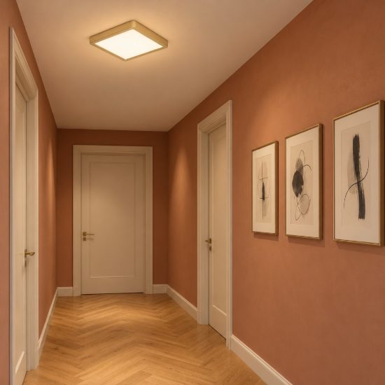 Eglo fueva 5 plafoniera led 17w 3000k 21cm moderna quadrata ottone