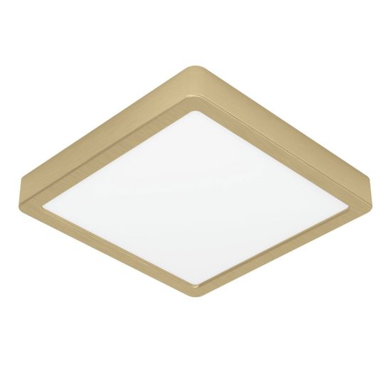 Eglo fueva 5 plafoniera led 17w 3000k 21cm moderna quadrata ottone