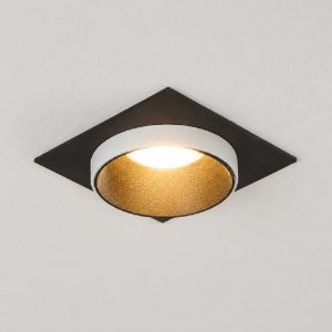 Eglo carosso faretto da incasso per cartongesso quadrato nero bianco