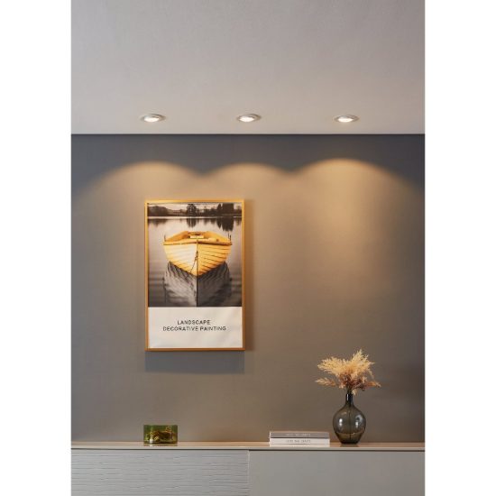 Eglo saliceto set 3 faretti da incasso per cartongesso orientabili led 3x4,8w 2700k foro 6,8cm bianco