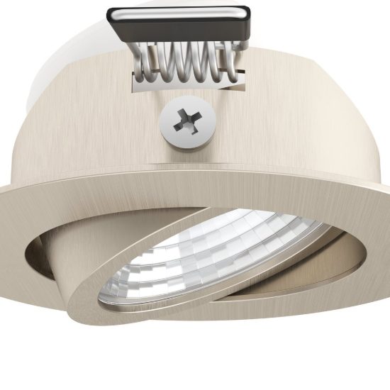 Eglo saliceto set 3 faretti da incasso per cartongesso orientabili led 3x4,8w 2700k foro 6,8cm nichel opaco