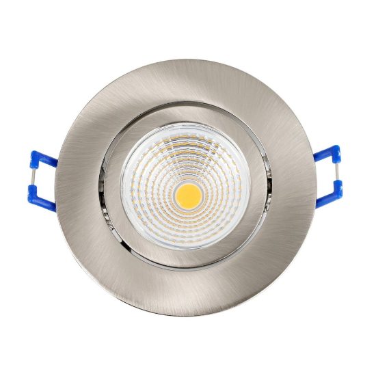 Eglo saliceto set 3 faretti da incasso per cartongesso orientabili led 3x4,8w 2700k foro 6,8cm nichel opaco