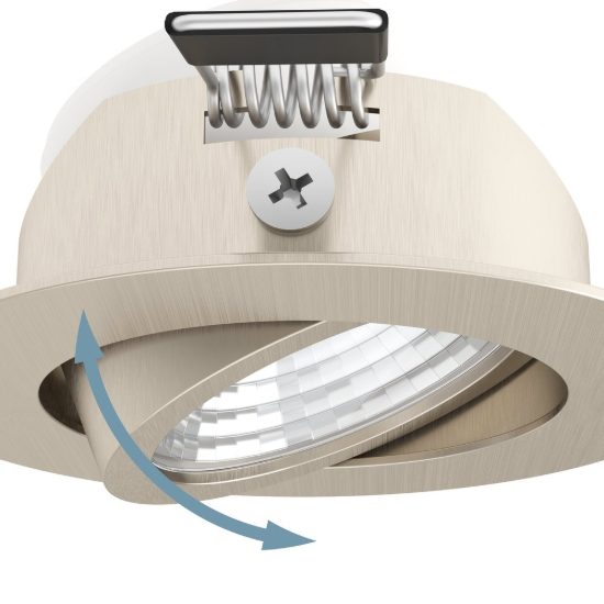 Eglo saliceto set 3 faretti da incasso per cartongesso orientabili led 3x4,8w 2700k foro 6,8cm nichel opaco
