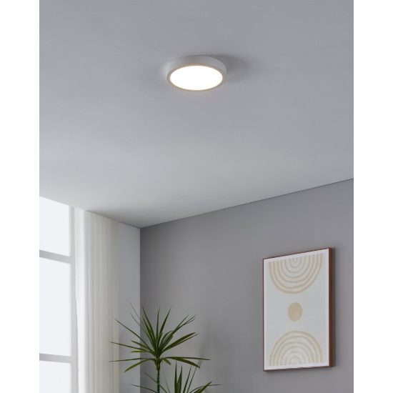 Eglo fueva 5 plafoniera led 17w 3000k 21cm moderna bianca con sensore di movimento