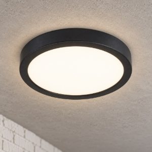 Eglo fueva 5 plafoniera led 17w 3000k 21cm moderna nera con sensore di movimento