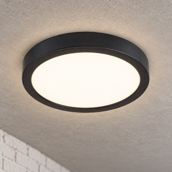 Eglo fueva 5 plafoniera led 17w 3000k 21cm moderna nera con sensore di movimento