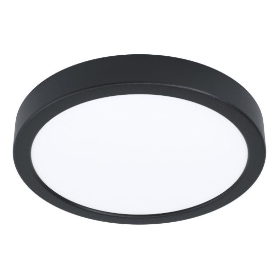 Eglo fueva 5 plafoniera led 17w 3000k 21cm moderna nera con sensore di movimento