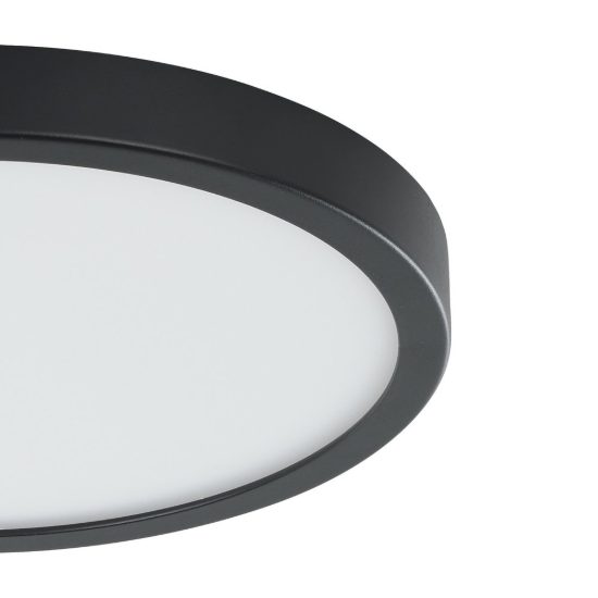 Eglo fueva 5 plafoniera led 20,5w 3000k 28,5cm moderna nera con sensore di movimento