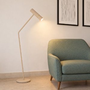 Piantana lampada da lettura sabbia oro cilindro rigato moderna eglo caminia