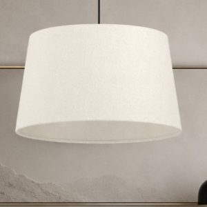 Lampadario a sospensione paralume cono di tessuto bianco eglo febres